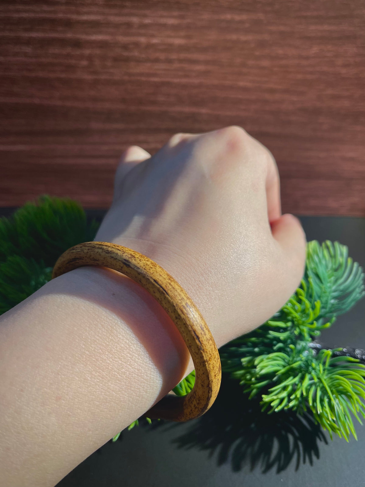 Plain Rattan vine bangle worn on the wrist