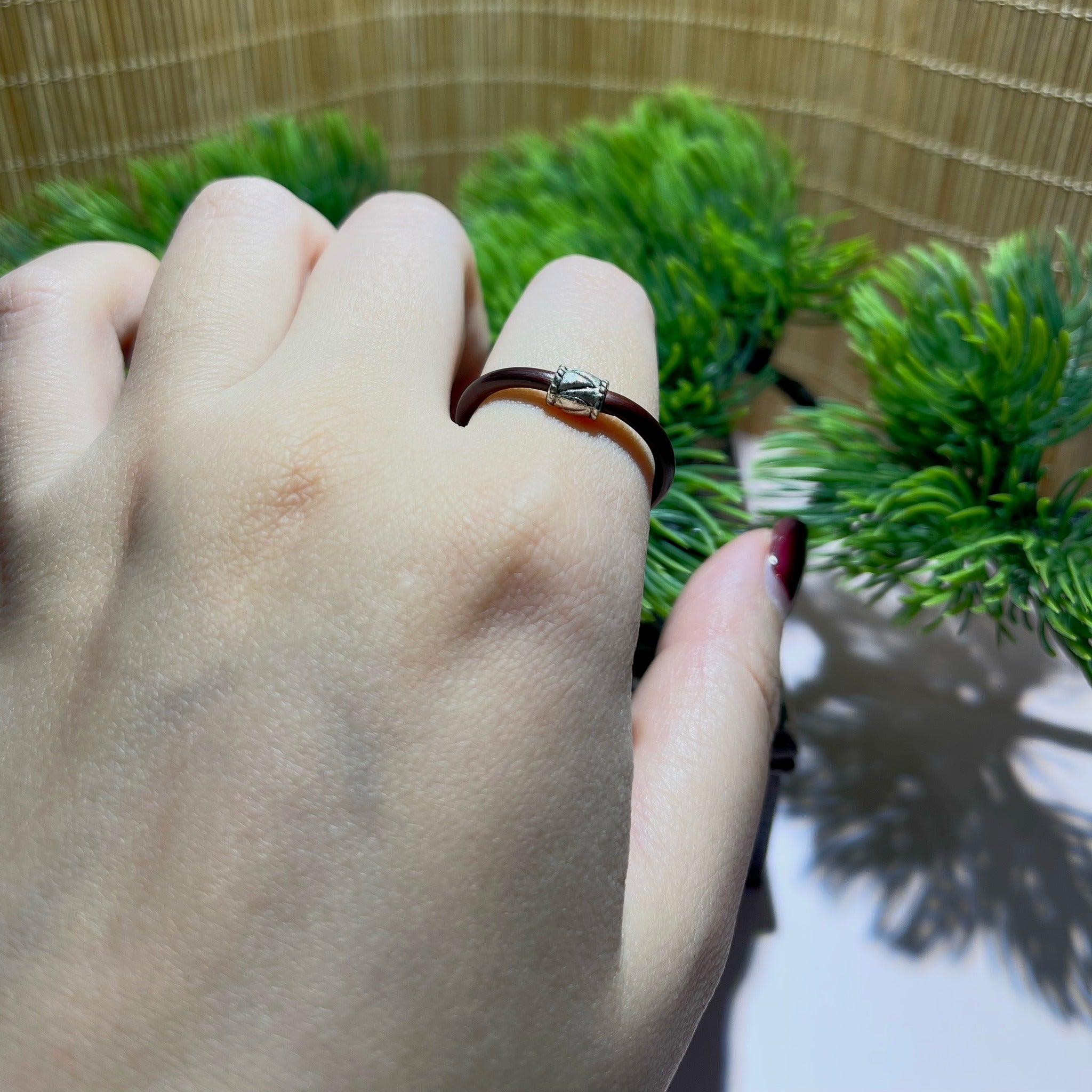 Classic Line Vine Ring worn on hand