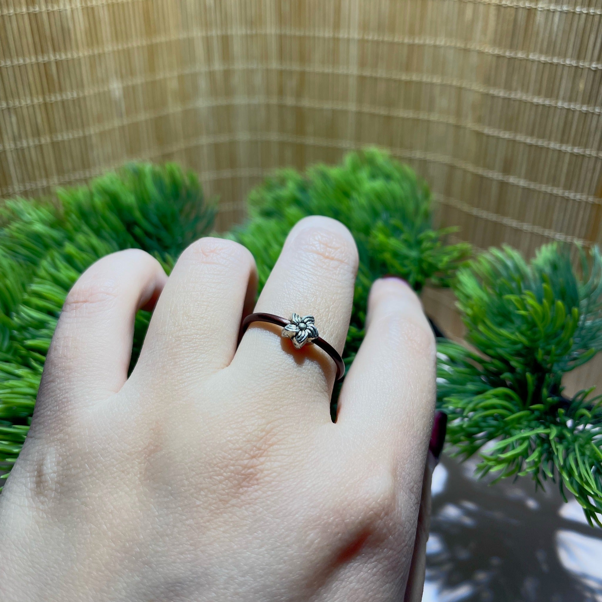 Sakura Blossom Vine Ring worn on hand